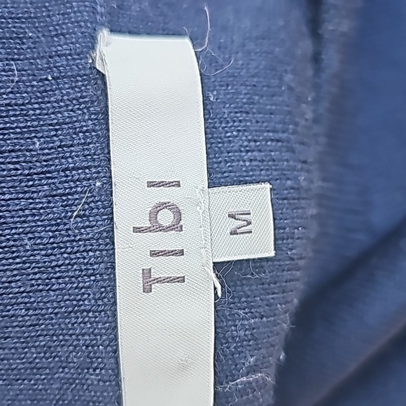 TIBI Bell sleeve symched merino wool sweater in Navy blue size Medium - Picture 9 of 11